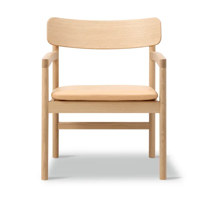 Cadeira lounge Post - Vegeta couro-carvalho ligeiramente oleado - Fredericia Furniture