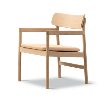 Cadeira lounge Post - Vegeta couro-carvalho ligeiramente oleado - Fredericia Furniture