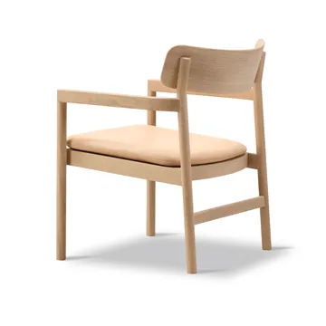 Cadeira lounge Post - Vegeta couro-carvalho ligeiramente oleado - Fredericia Furniture