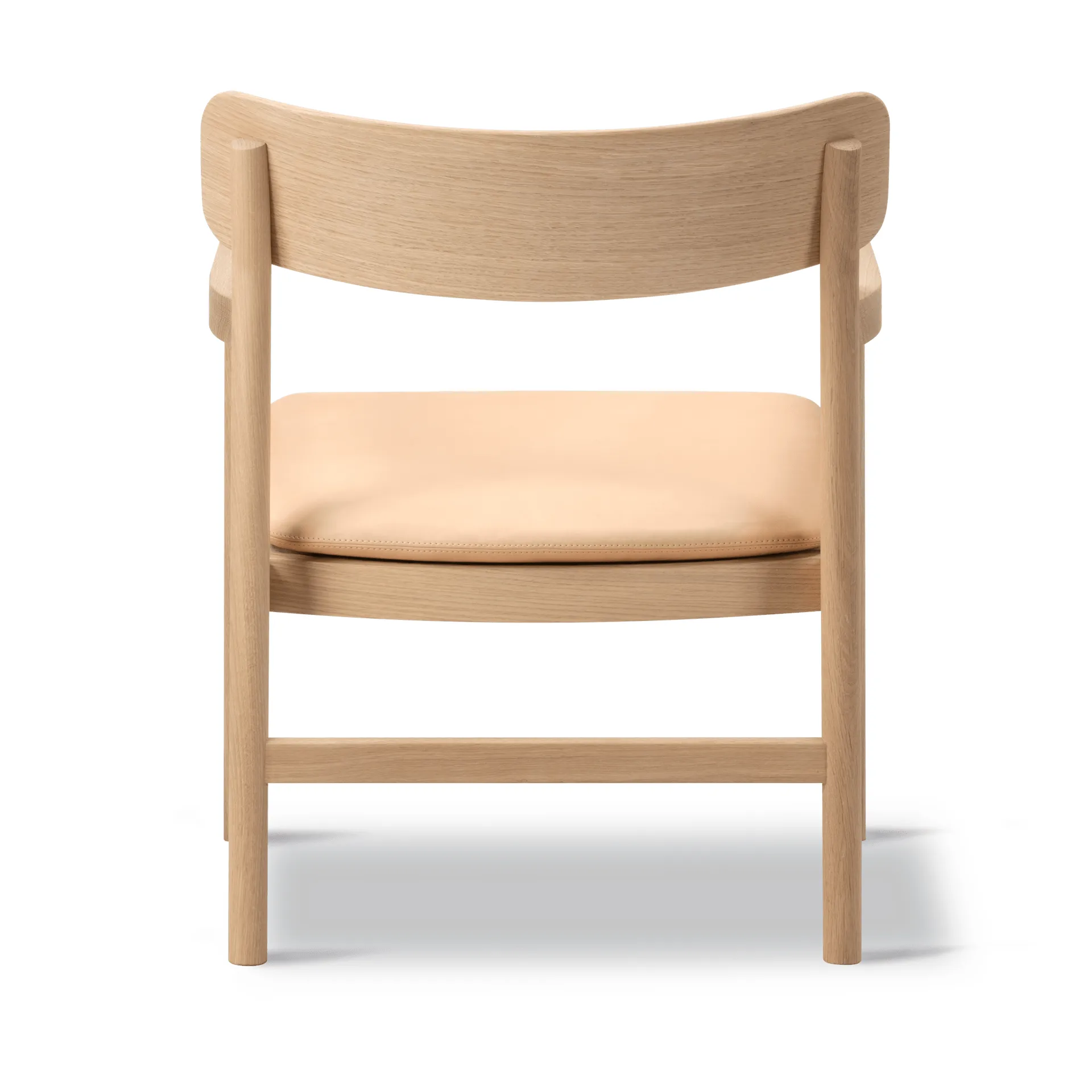Cadeira lounge Post, Vegeta couro-carvalho ligeiramente oleado Fredericia Furniture