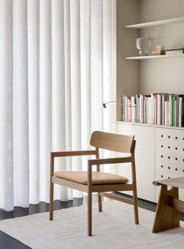 Cadeira lounge Post - Vegeta couro-carvalho ligeiramente oleado - Fredericia Furniture