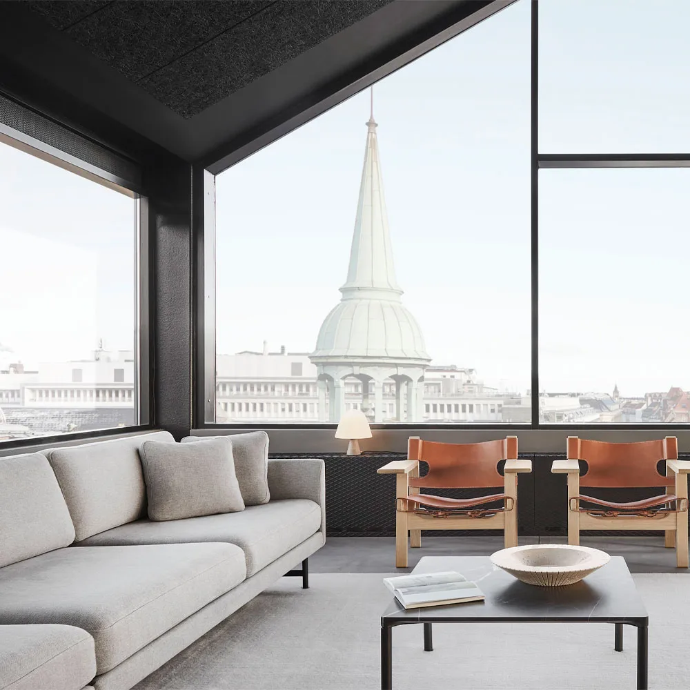 Calmo 5623 sofá, Sunniva 783-preto aço Fredericia Furniture