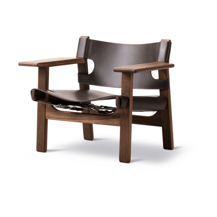 Den spanske cadeira poltrona - Couro castanho-escuro-azeitado nogueira - Fredericia Furniture