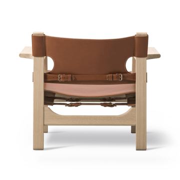 Den spanske cadeira poltrona - Couro cognac-madeira de carvalho claro oleada - Fredericia Furniture