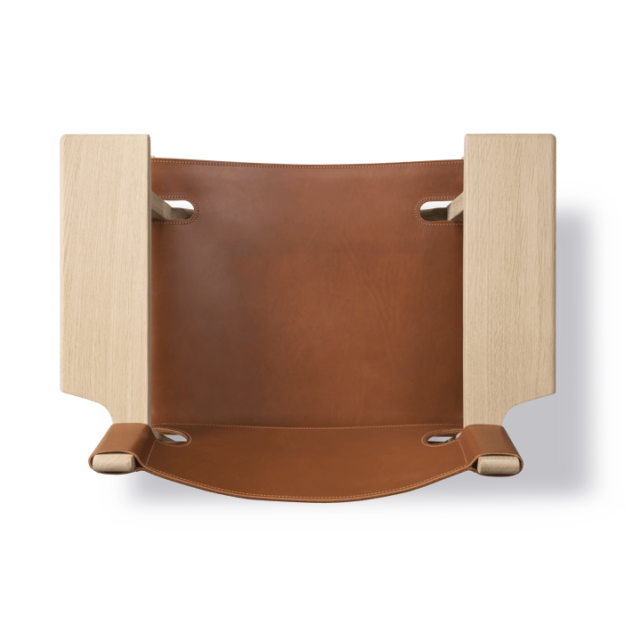 Den spanske cadeira poltrona, Couro cognac-madeira de carvalho claro oleada Fredericia Furniture