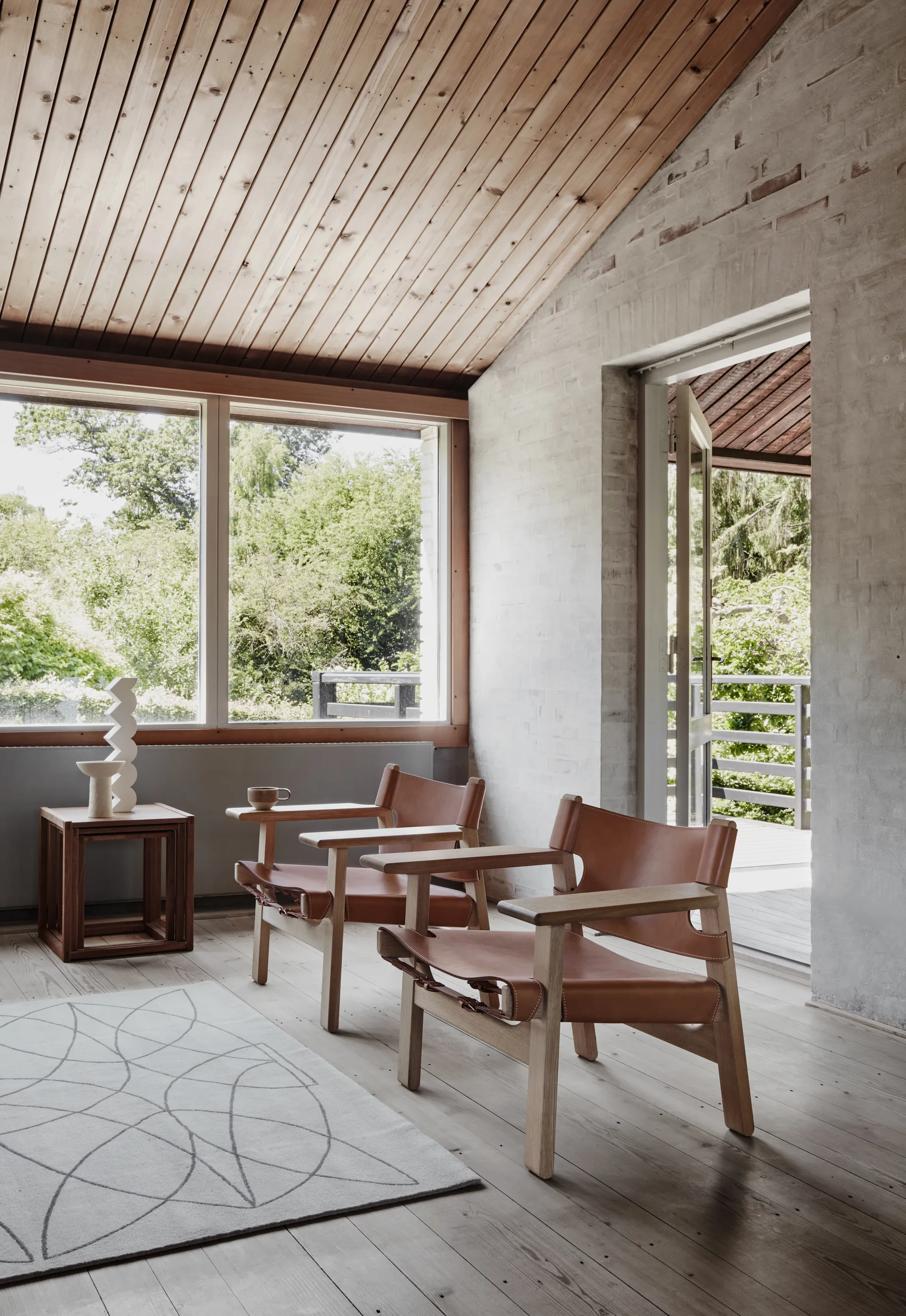 Den spanske cadeira poltrona, Couro cognac-madeira de carvalho claro oleada Fredericia Furniture