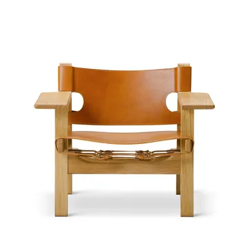 Den spanske cadeira poltrona - Couro cognac-óleo carvalho - Fredericia Furniture