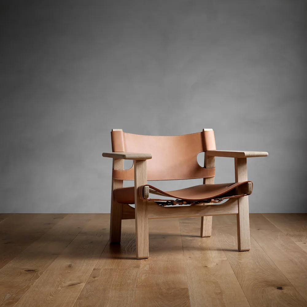 Den spanske cadeira poltrona, Couro cognac-óleo carvalho Fredericia Furniture