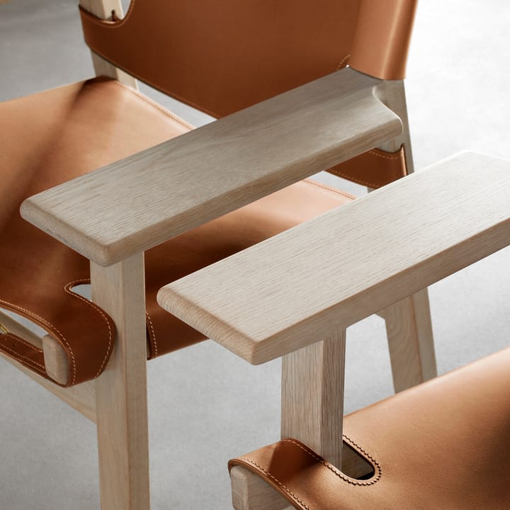 Den spanske cadeira poltrona, Couro cognac-óleo carvalho Fredericia Furniture