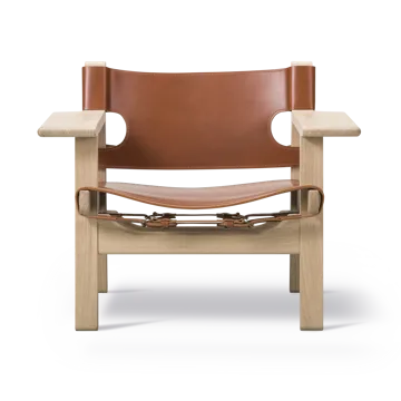 Den spanske cadeira poltrona - Couro conhaque-madeira de carvalho sabão - Fredericia Furniture