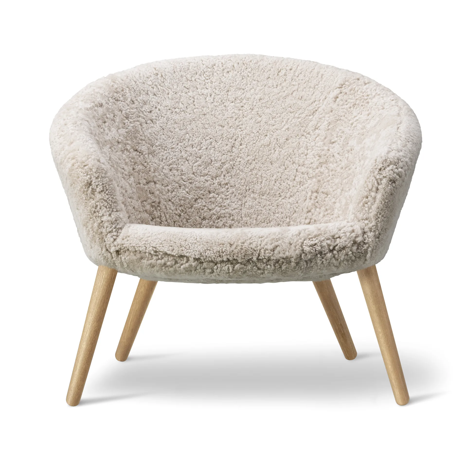 Ditzel poltrona lounge em pele de ovelha, Moonlight- Carvalho Fredericia Furniture
