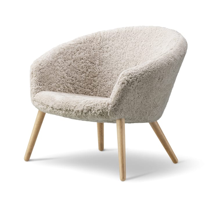 Ditzel poltrona lounge em pele de ovelha, Moonlight- Carvalho Fredericia Furniture