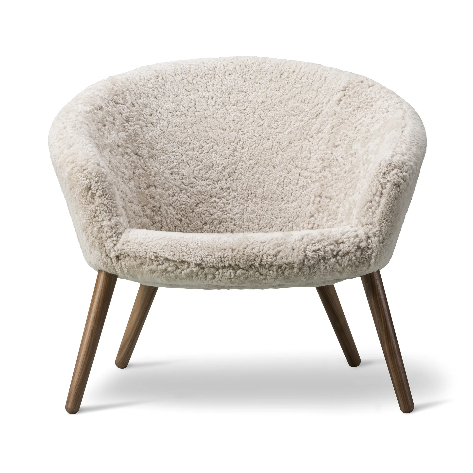 Ditzel poltrona lounge em pele de ovelha, Moonlight-noz-moscada Fredericia Furniture