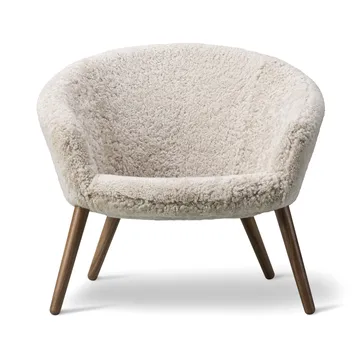 Ditzel poltrona lounge em pele de ovelha - Moonlight-noz-moscada - Fredericia Furniture