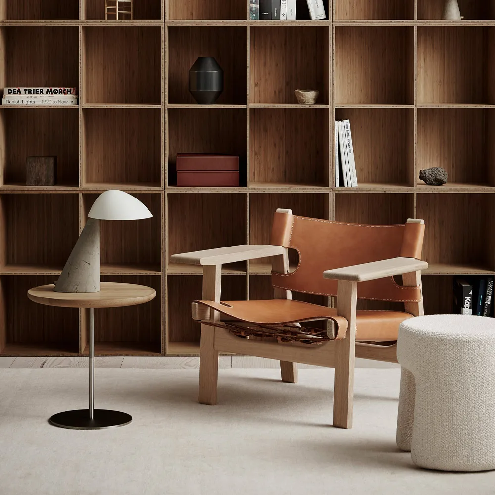 Fellow candeeiro de mesa, Branco-escuro atlantico limestone Fredericia Furniture