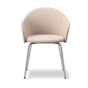 Gomo Armchair poltrona com base em tubo - Blazer CUZ47 Fairfield-aço inoxidável - Fredericia Furniture