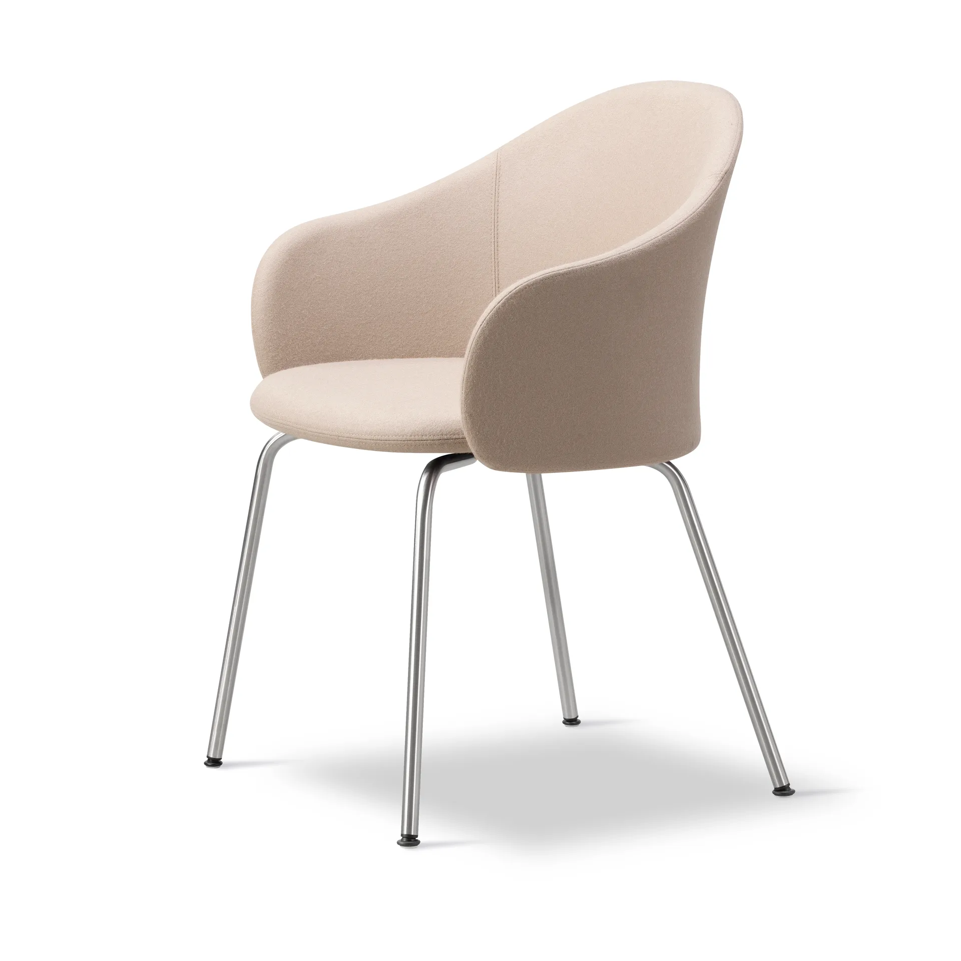 Gomo Armchair poltrona com base em tubo, Blazer CUZ47 Fairfield-aço inoxidável Fredericia Furniture