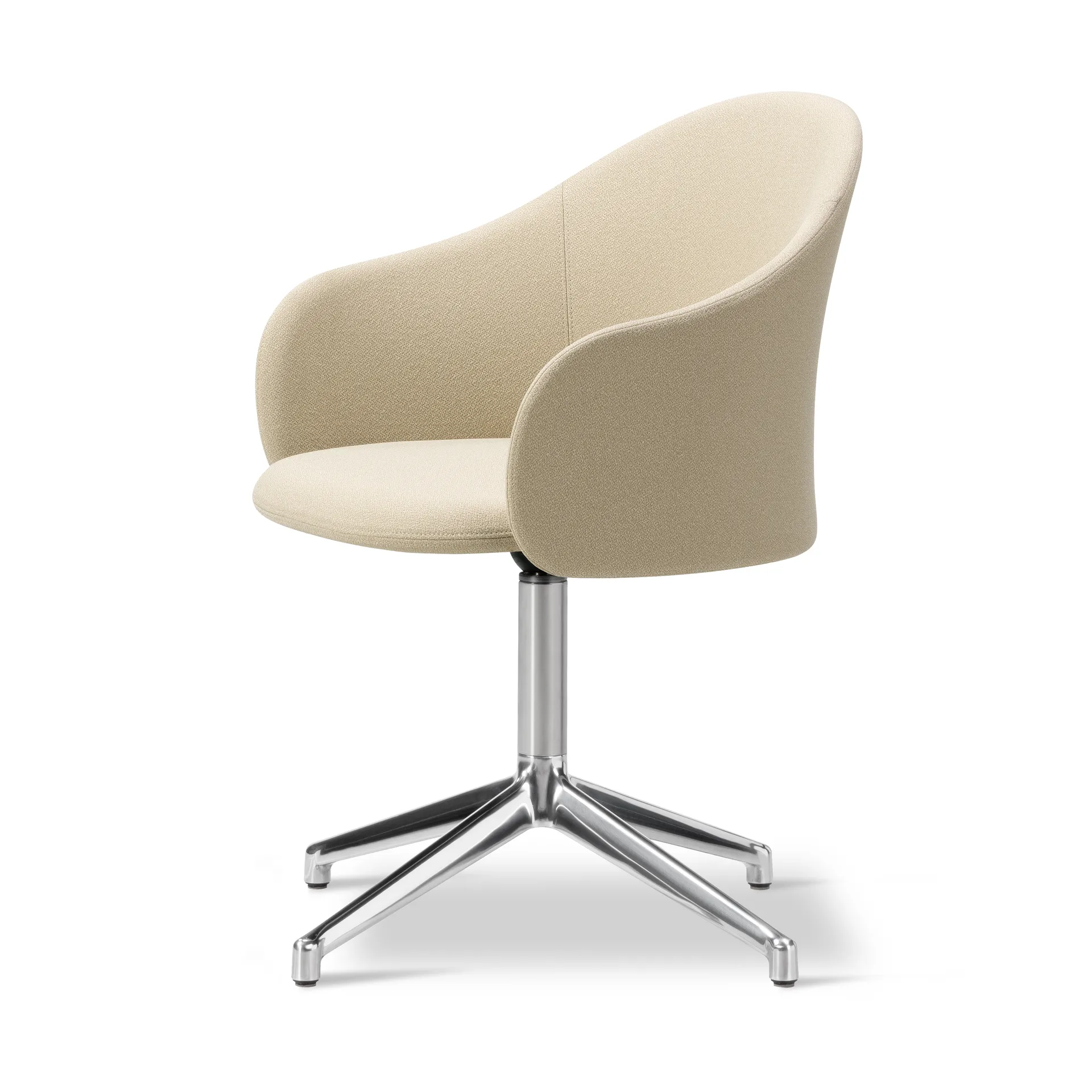 Gomo Armchair poltrona com base giratória a 4 pontas, Mylla 811-alumínio polido Fredericia Furniture