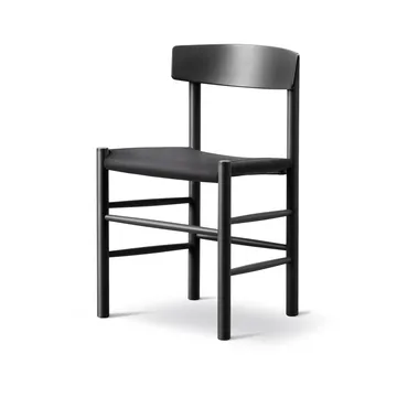 J39 cadeira - Bétula lacada preta-black canvas - Fredericia Furniture