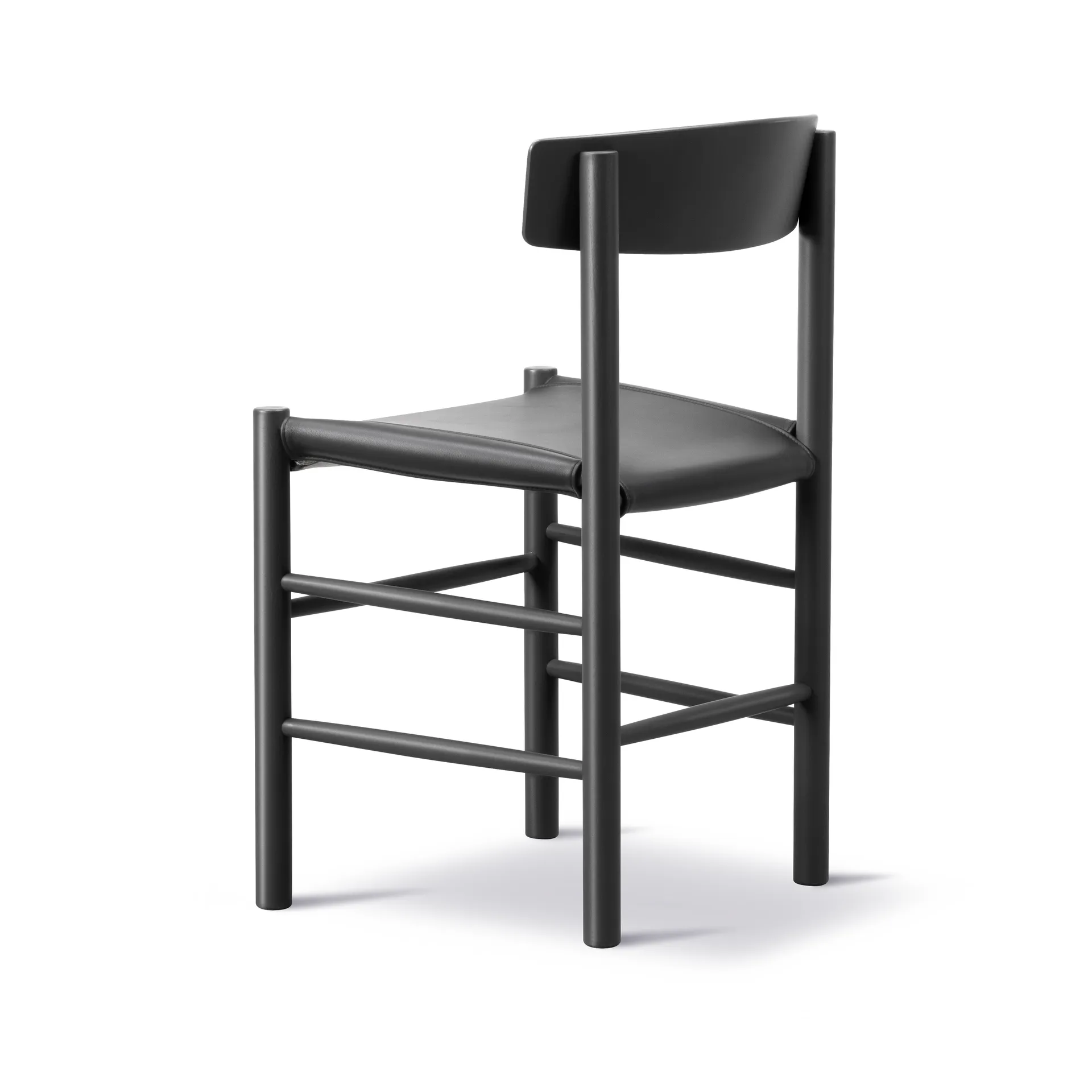 J39 cadeira, Buch-louro envernizado-preto couro Omni 301 preto Fredericia Furniture