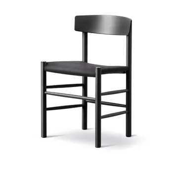 J39 cadeira - Carvalho lacado a preto - lona preta - Fredericia Furniture