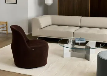 JG mesa de centro Ø98 cm - Vidro - alumínio escovado - Fredericia Furniture