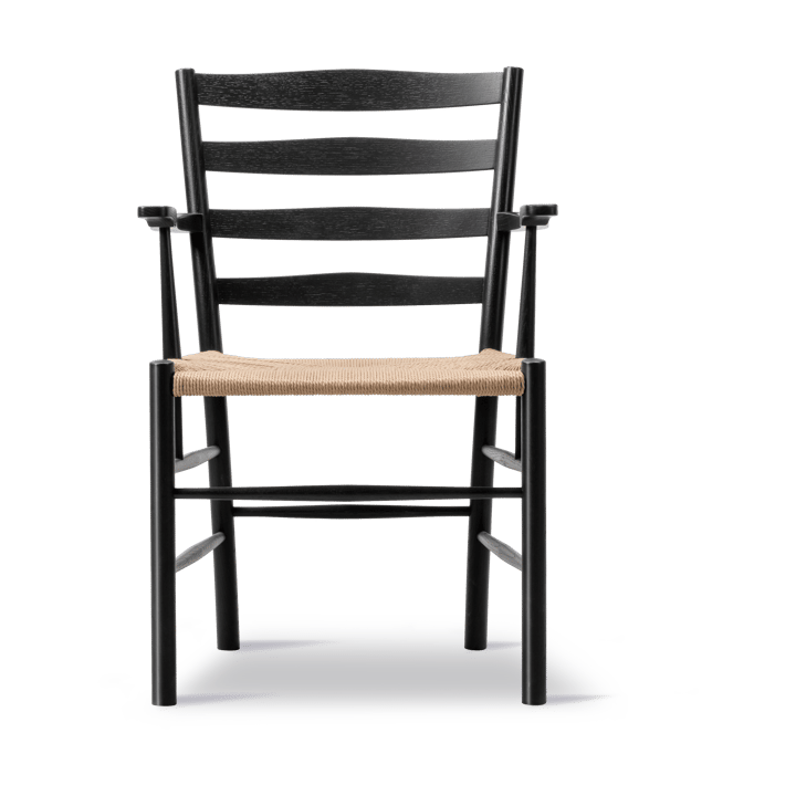 Klint cadeira com braços, Natural trançada-carvalho lacado a preto Fredericia Furniture