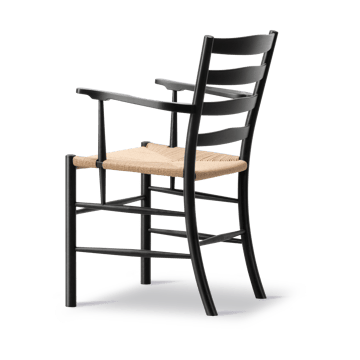 Klint cadeira com braços - Natural trançada-carvalho lacado a preto - Fredericia Furniture