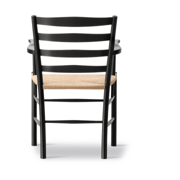 Klint cadeira com braços - Natural trançada-carvalho lacado a preto - Fredericia Furniture