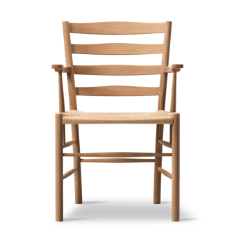 Klint cadeira com braços - Natural trançada-olhada carvalho - Fredericia Furniture