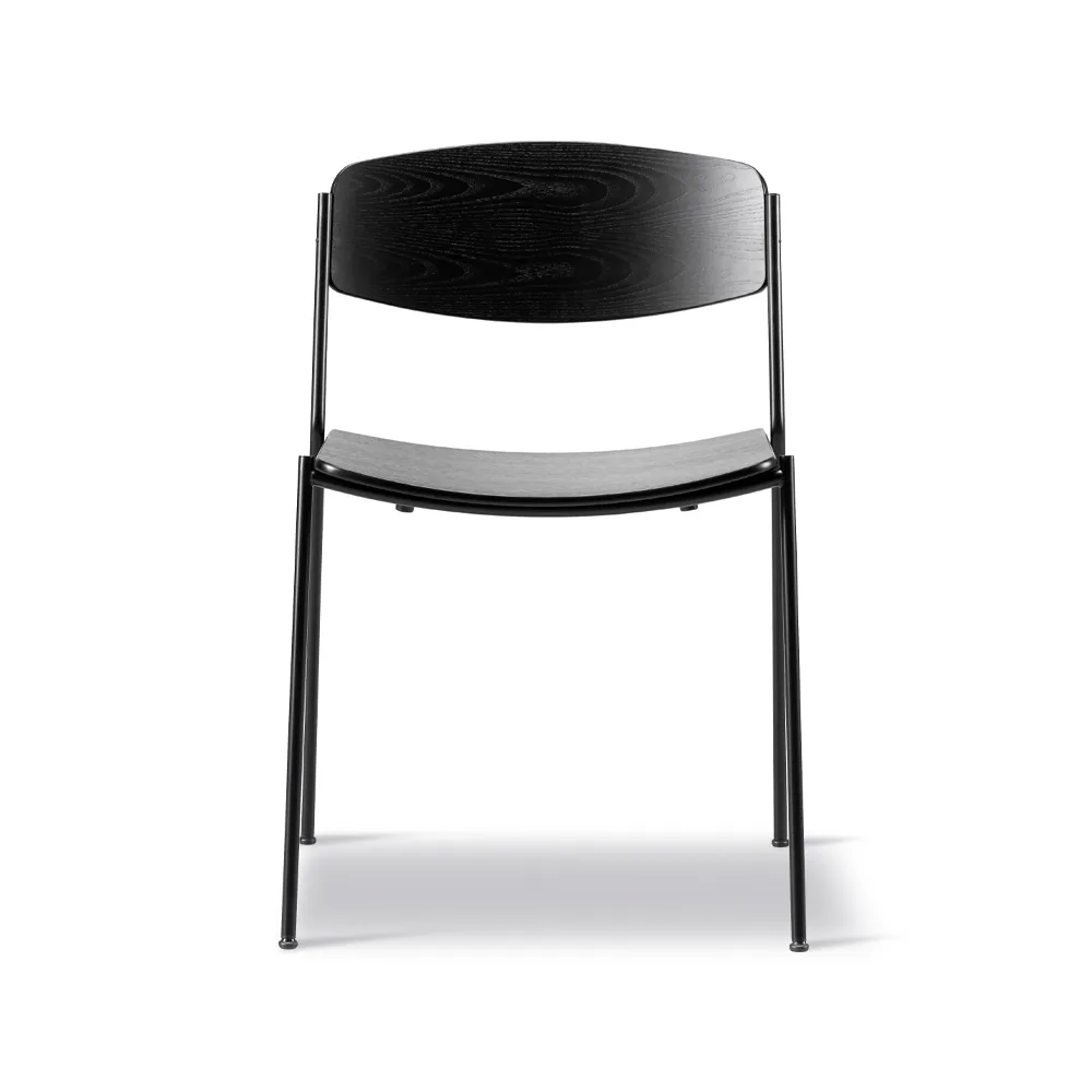Lynderup 3080 cadeira, Faia preta-suporte em aço preto Fredericia Furniture