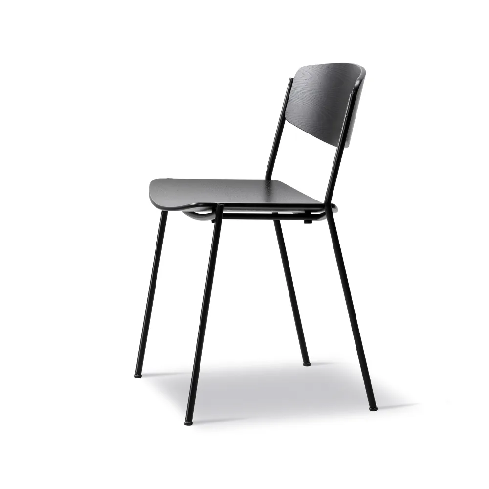 Lynderup 3080 cadeira, Faia preta-suporte em aço preto Fredericia Furniture