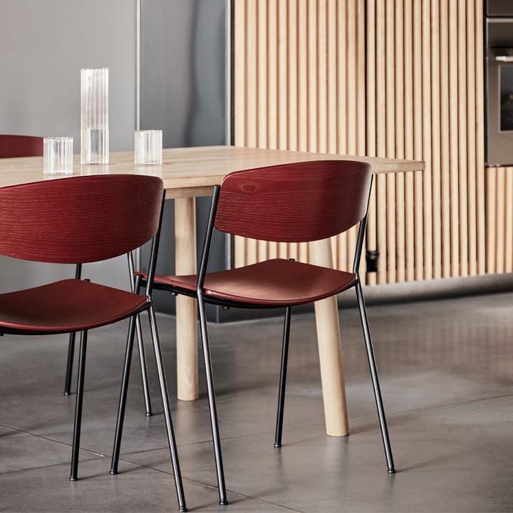 Lynderup 3080 cadeira, Lacado nogueira-preto com base em aço Fredericia Furniture
