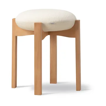 Pioneer banco redondo baixo - Odino NE22 off white-faia oleada, Ø41x46 cm - Fredericia Furniture