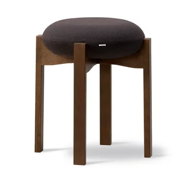 Pioneer banco redondo baixo - Vidar 386-fumaça envernizado carvalho - Fredericia Furniture