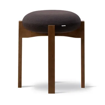 Pioneer banco redondo baixo - Vidar 386-fumaça envernizado carvalho - Fredericia Furniture