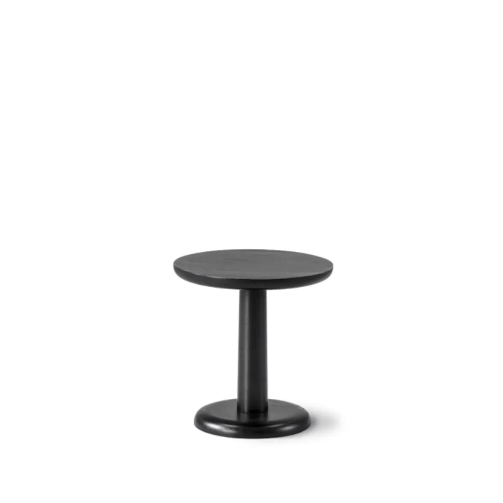 Pon mesa de apoio, Carvalho lacado preto, Ø35 cm Fredericia Furniture