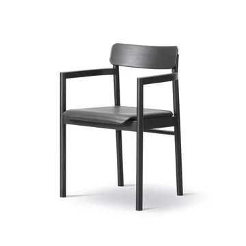 Post 3445 cadeira com braços - Carvalho lacado preto - Fredericia Furniture