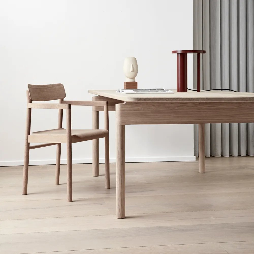 Post 6440 mesa de jantar, Carvalho encerado, 100x265 cm Fredericia Furniture