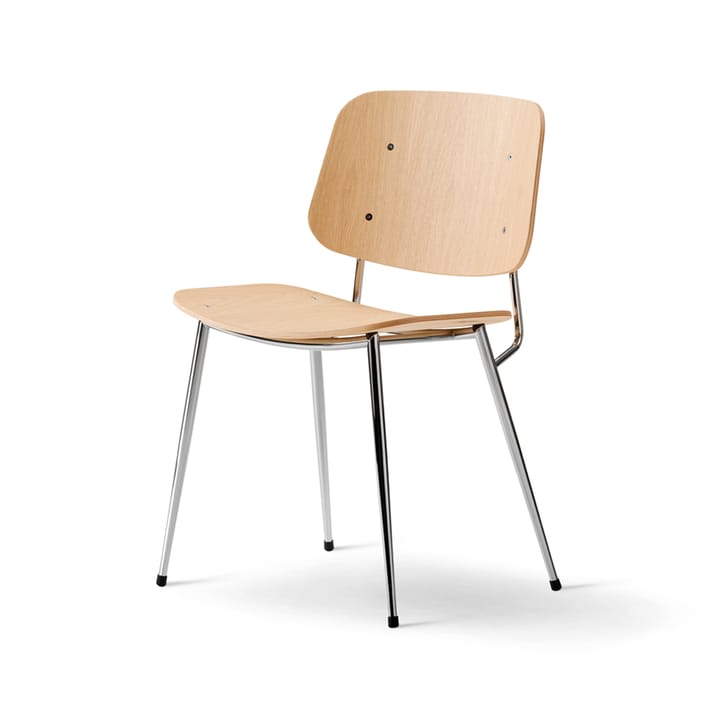 Søborg Metal cadeira - Carvalho envernizado - base cromada - Fredericia Furniture