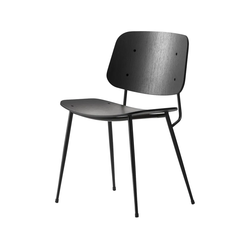 Søborg Metal cadeira, Preto-aco pintado preto Fredericia Furniture