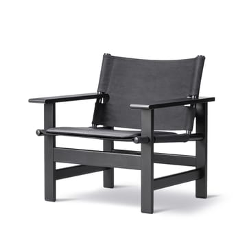 The Canvas Chair poltrona - Canvas preto-olmo envernizado preto, incl. almofada em couro preto - Fredericia Furniture