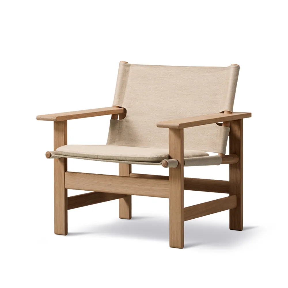 The Canvas Chair poltrona, Canvas suporte em carvalho natural-levemente oleado, incl. almofada Canvas Fredericia Furniture
