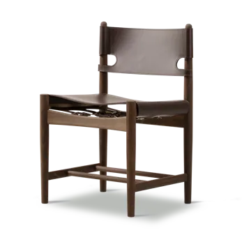 The Spanish Dining Chair - Couro castanho-escuro-carvalho fumado - Fredericia Furniture
