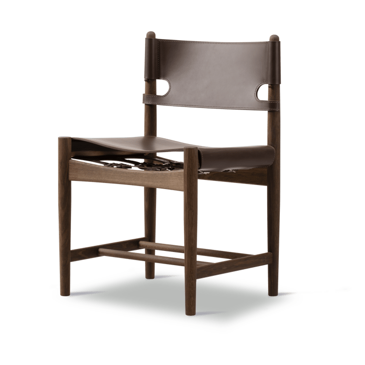 The Spanish Dining Chair - Couro castanho-escuro-carvalho fumado - Fredericia Furniture