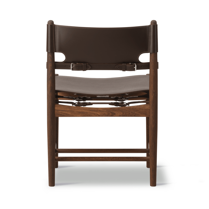 The Spanish Dining Chair, Couro castanho-escuro-carvalho fumado Fredericia Furniture