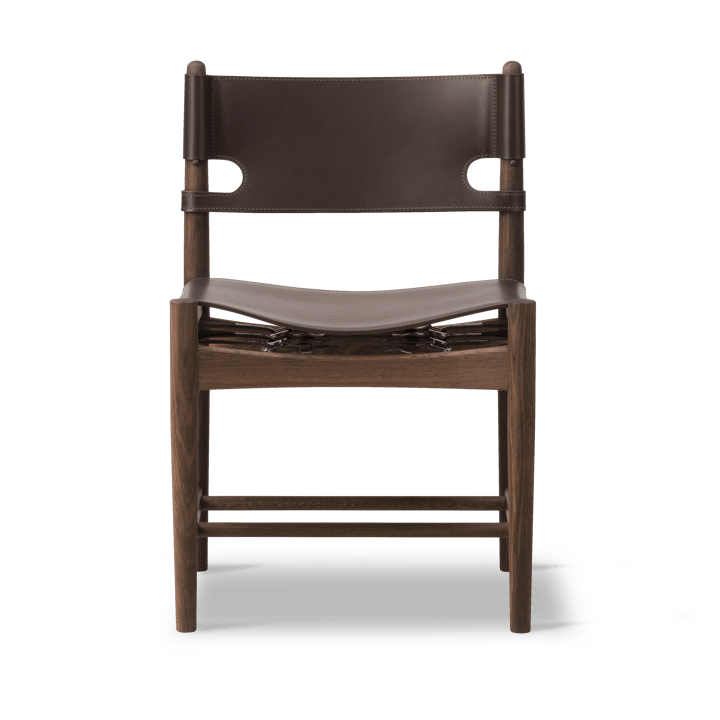 The Spanish Dining Chair, Couro castanho-escuro-carvalho fumado Fredericia Furniture
