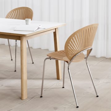 Trinidad 3398 cadeira - Laca transparente nogueira-perna cromo - Fredericia Furniture