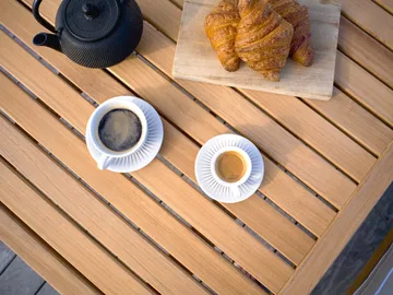 65 mesa - Teca, 128x120x68 cm - Fri Form