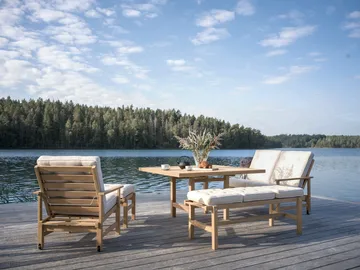 65 mesa - Teca, 128x120x68 cm - Fri Form